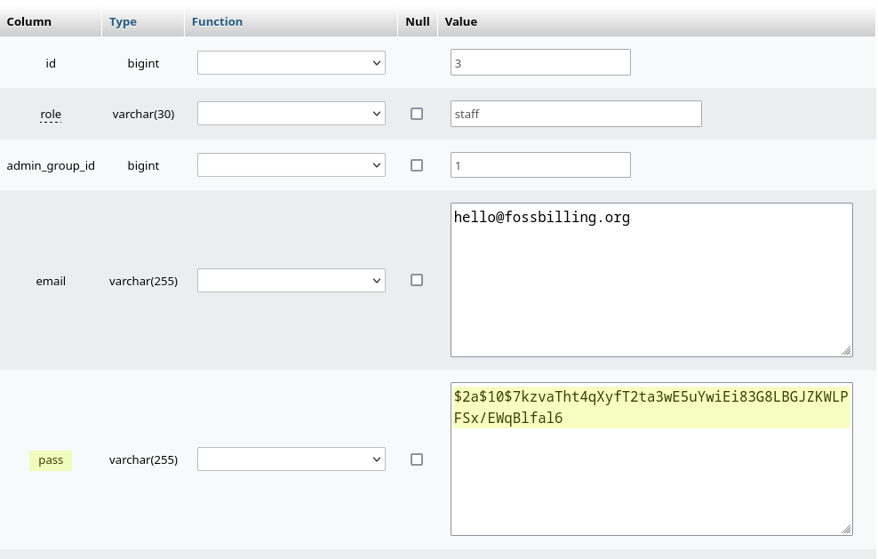 Pasting the hash and saving